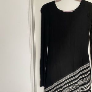 Bailey 44 Black Jersey Dress w/ Knit Detail